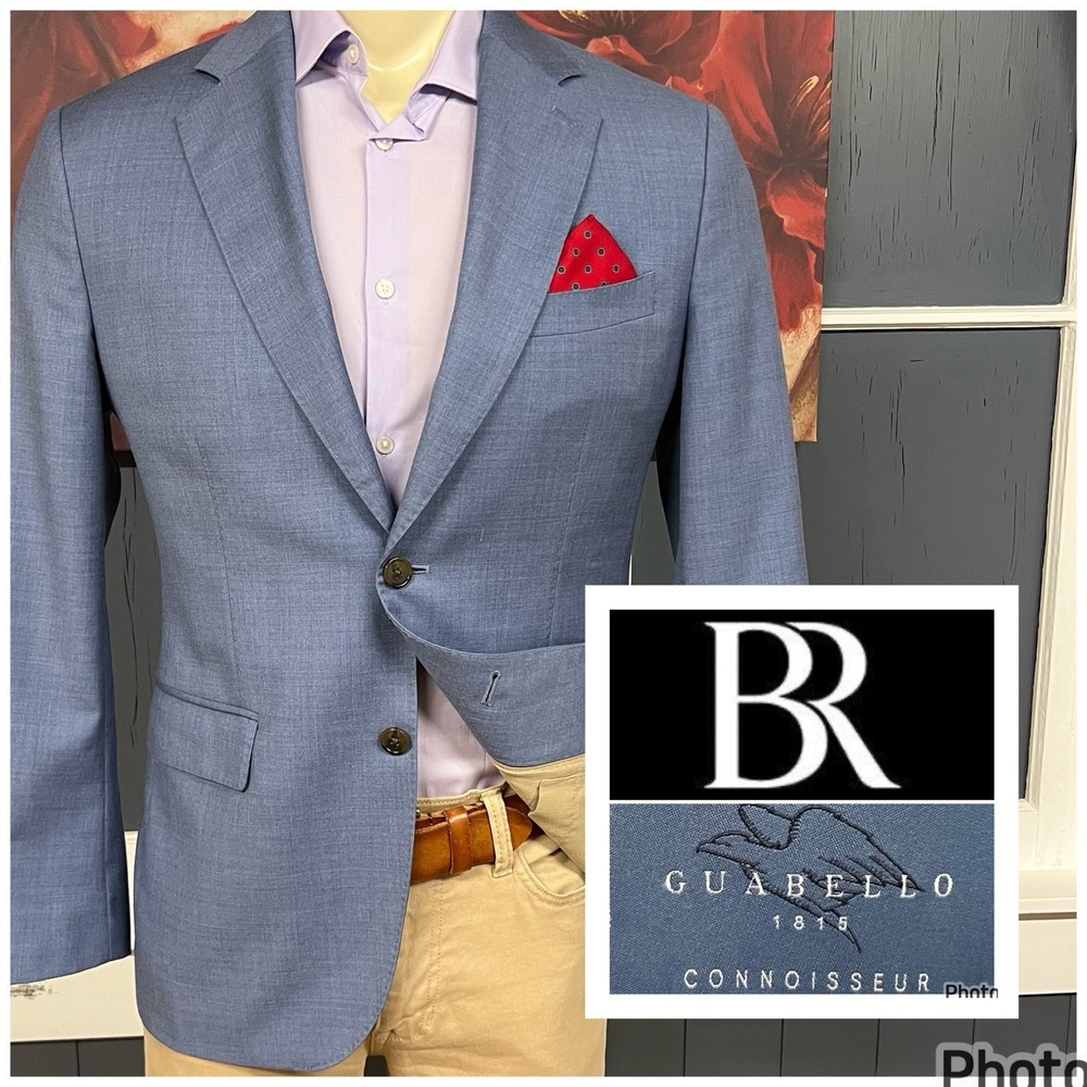 Banana Republic Blazer Sport Coat Mens 40S Short Tailored Slim Fit Wool Blue